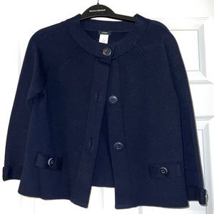 Navy J. Crew Button Up Sweater Jacket